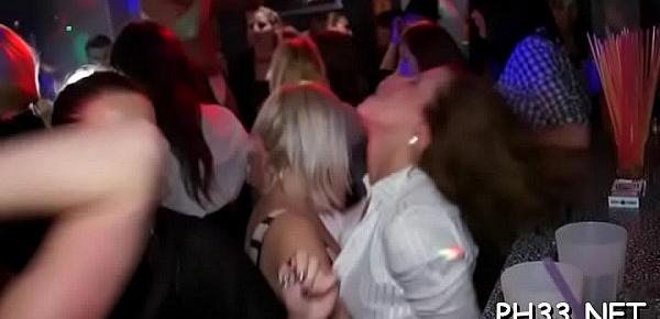  Tons of oral-job from blondes and massing group sex at night club